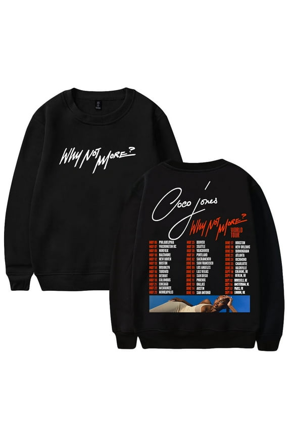 Coco Jones Why Not More World Tour 2025 Crewneck Long Sleeve Streetwear Men Women Sweatshirt