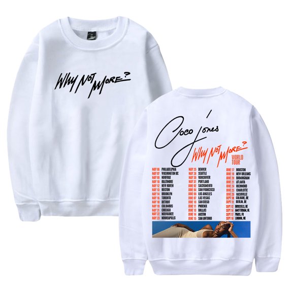 Coco Jones Why Not More World Tour 2025 Crewneck Long Sleeve Streetwear Men Women Sweatshirt