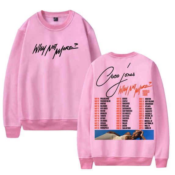 Coco Jones Why Not More World Tour 2025 Crewneck Long Sleeve Streetwear Men Women Sweatshirt