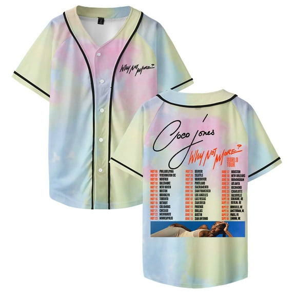 Coco Jones Why Not More World Tour Baseball Jersey Short Sleeve Button-up Shirts Men Women Streetwear Tee