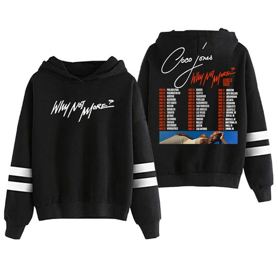 Coco Jones Why Not More World Tour Hoodie Pocketless Parallel Bars Sleeve Men Women Hooded Sweatshirt