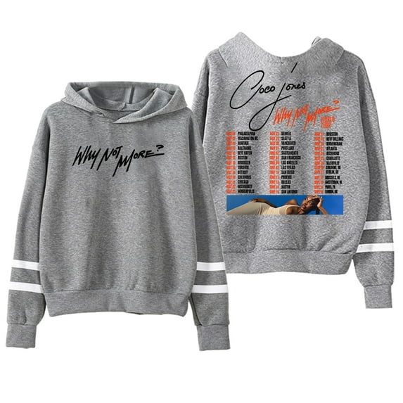Coco Jones Why Not More World Tour Hoodie Pocketless Parallel Bars Sleeve Men Women Hooded Sweatshirt