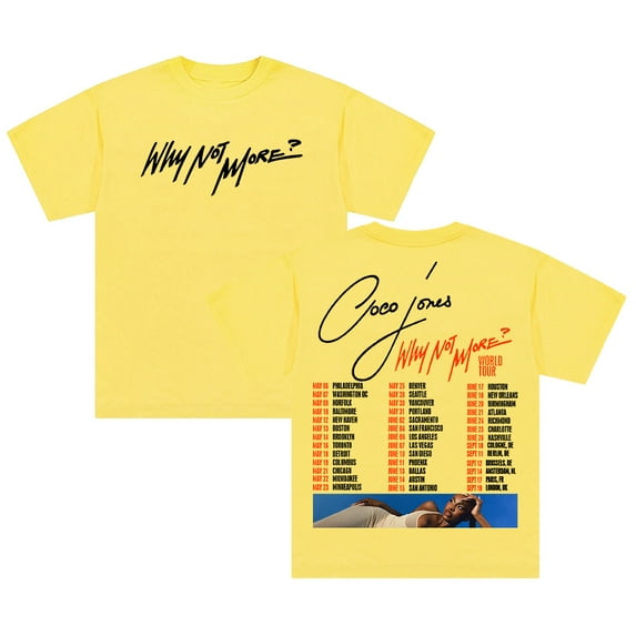 Coco Jones Why Not More World Tour T-shirt Crewneck Short Sleeve Cotton Tee Men Women Streetwear Tops