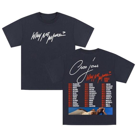 Coco Jones Why Not More World Tour T-shirt Crewneck Short Sleeve Cotton Tee Men Women Streetwear Tops