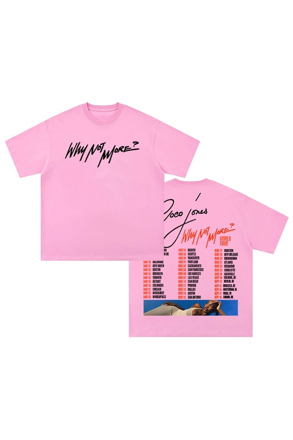 Coco Jones Why Not More World Tour T-shirt Crewneck Short Sleeve Cotton Tee Men Women Streetwear Tops