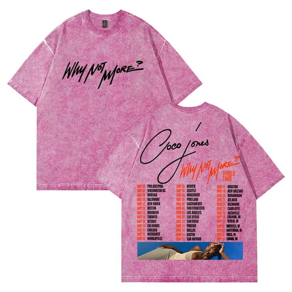 Coco Jones Why Not More World Tour T-shirt Short Sleeve Cotton Washed Tee Men Women Streetwear Tops
