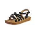 thumbnail image 1 of Coco Jumbo Girls' Rhinestone Strap Sandals Color: black Size: 13 youth, 1 of 1
