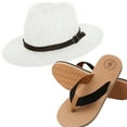 thumbnail image 1 of Coco Keys Women's Year Round Floppy Straw Sun Hat and Foam Flip Flop Sandals Set US Women's Shoe Sizes 7-10, 1 of 7