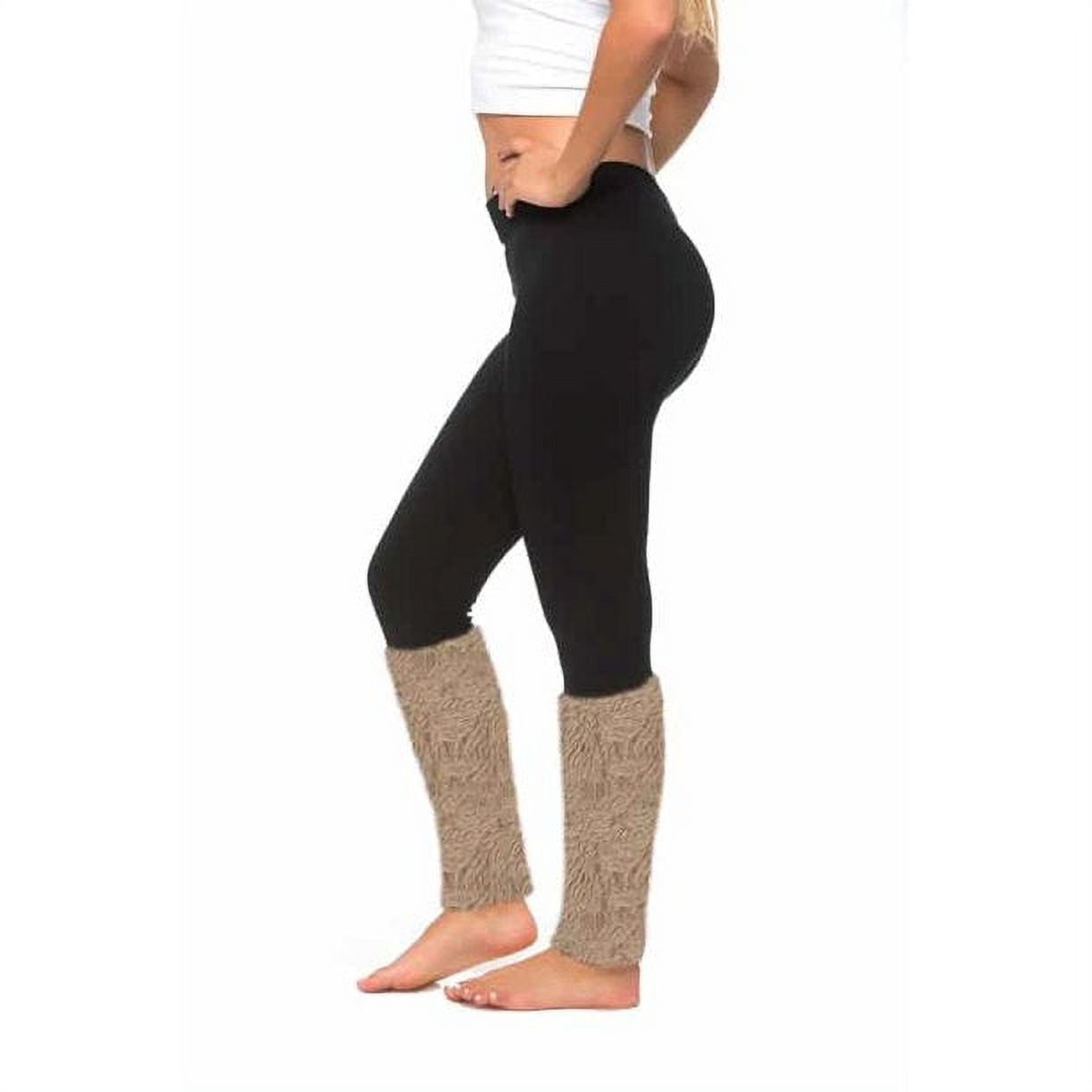 Coco Limon Women s Leggings With Fur Leg Warmers Various Colors L XL Brown Coffee