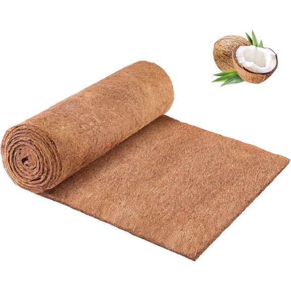 Coco Liner Fiber Roll, 16 x 40 Inch Natural Coconut Coir Liner Sheet Coco Mat for Planter Flower Basket, Garden Decoration, Reptile Carpet, Animal Pet Pad, Window Box, DIY Moss Pole, Tortoise