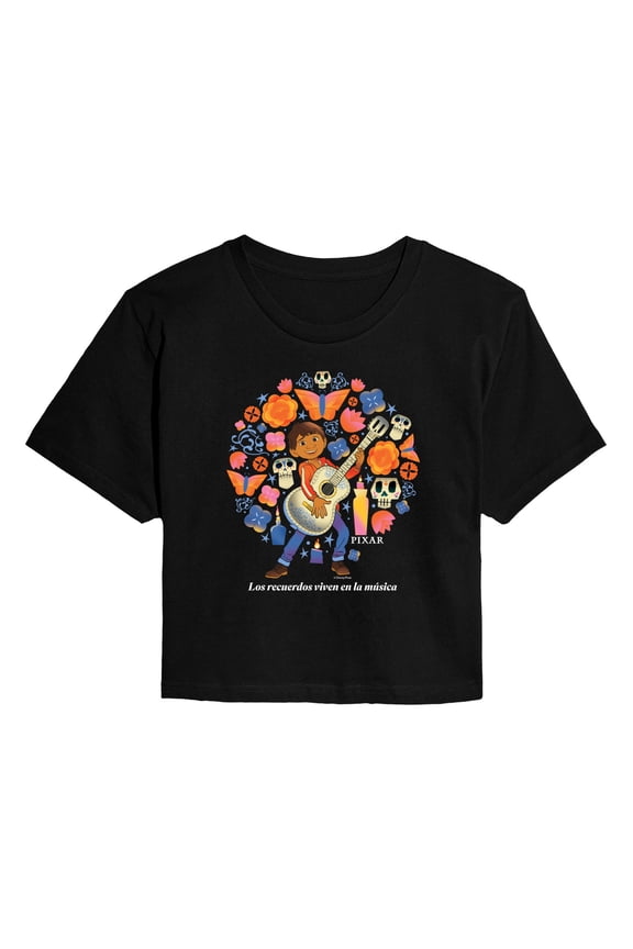 - Los Recuerdos Viven en la Música - Juniors Cropped Graphic T-Shirt