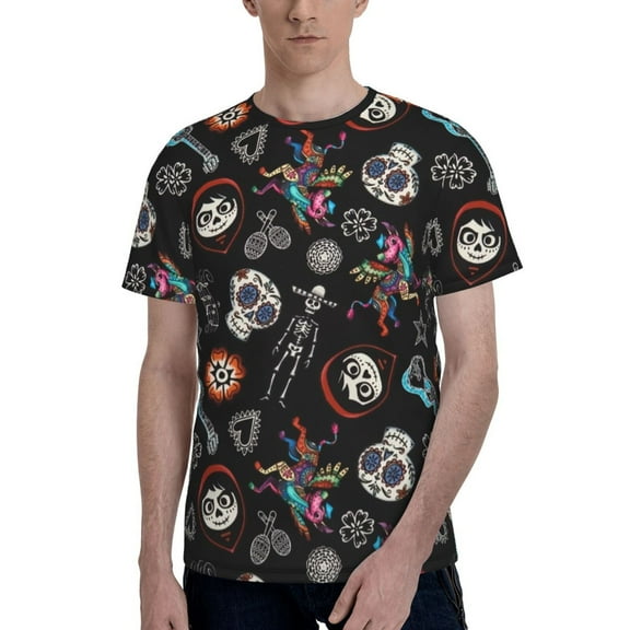 Coco Men's T Shirts Cartoon Graphic Short Sleeve Tees Novelty Casual Unisex Adults Tee Shirt Tops