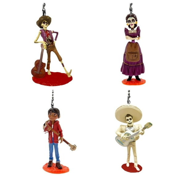 Coco Miguel Mama Imelda Ernesto De La Cruz Hector 4pc Pvc Fan Lamp Pull Figure New