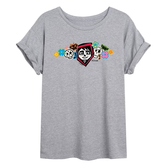 Coco - Miguel Paper Cut-Outs - Juniors Oversized Graphic T-Shirt