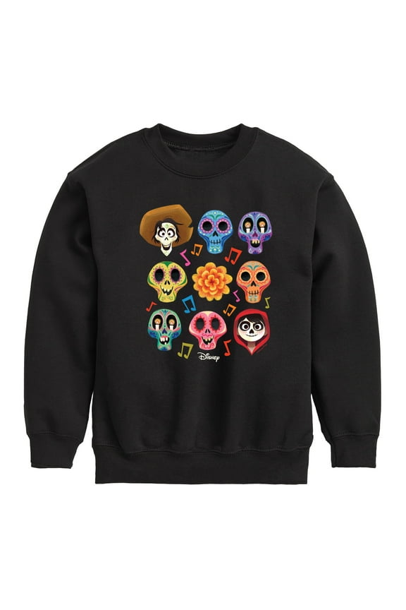 - Musical Skulls - Toddler And Youth Crewneck Fleece Sweatshirt