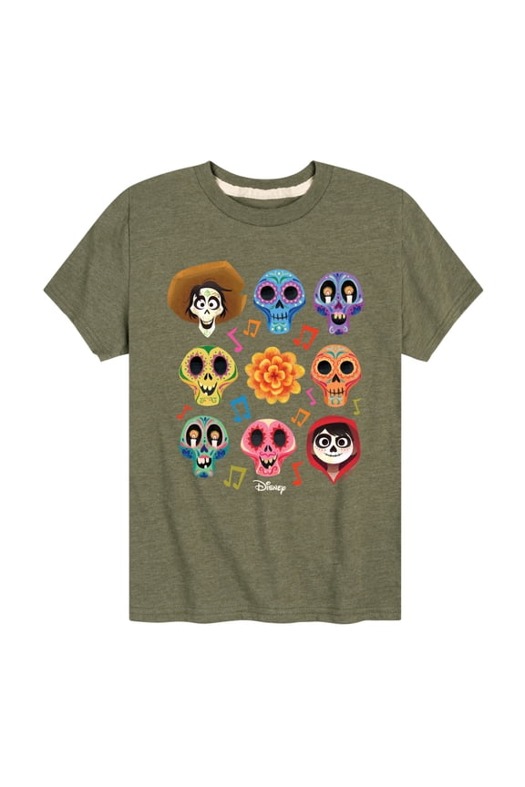 - Musical Skulls - Toddler And Youth Short Sleeve Graphic T-Shirt