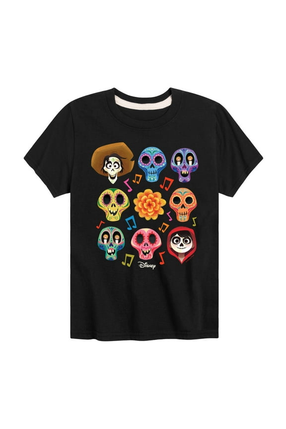 - Musical Skulls - Toddler And Youth Short Sleeve Graphic T-Shirt