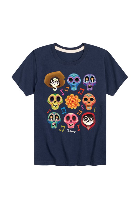 - Musical Skulls - Toddler And Youth Short Sleeve Graphic T-Shirt