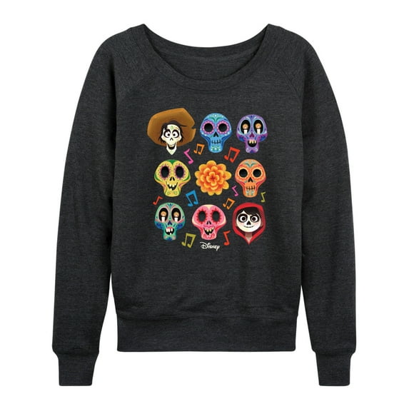 Coco - Musical Skulls - Women's Lightweight French Terry Long Sleeve Shirt