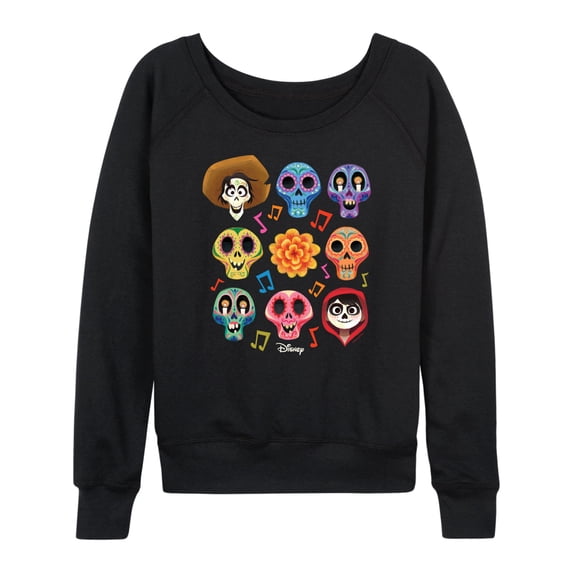 Coco - Musical Skulls - Women's Lightweight French Terry Long Sleeve Shirt