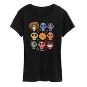 Coco - Musical Skulls Womens Short Sleeve Graphic T-Shirt