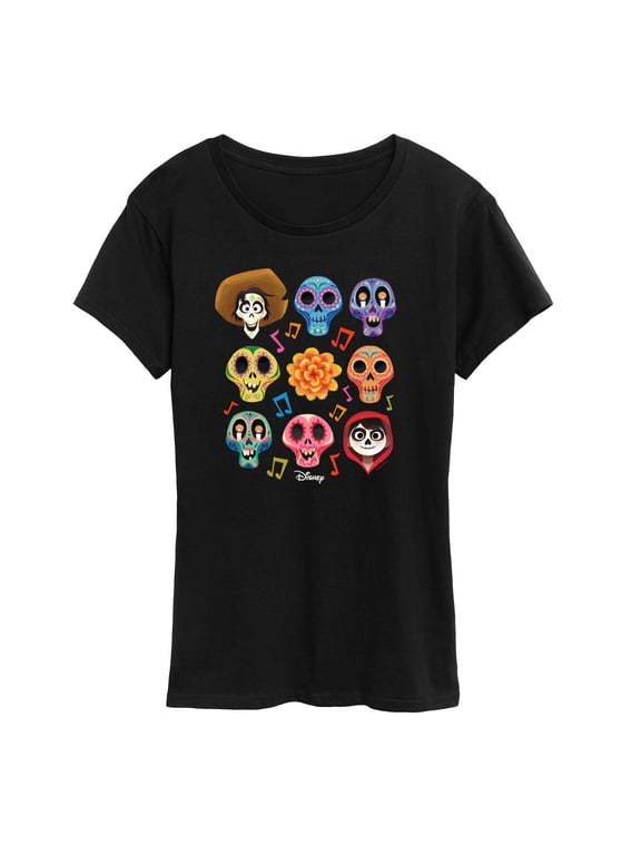 - Musical Skulls Women's Short Sleeve Graphic T-Shirt