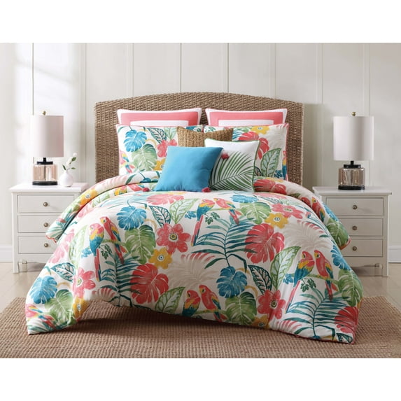 Oceanfront Resort Coco Paradise 3-Piece Full/Queen Duvet Set in Multi, Cotton , Adult, All Season, OEKO-TEX Certified