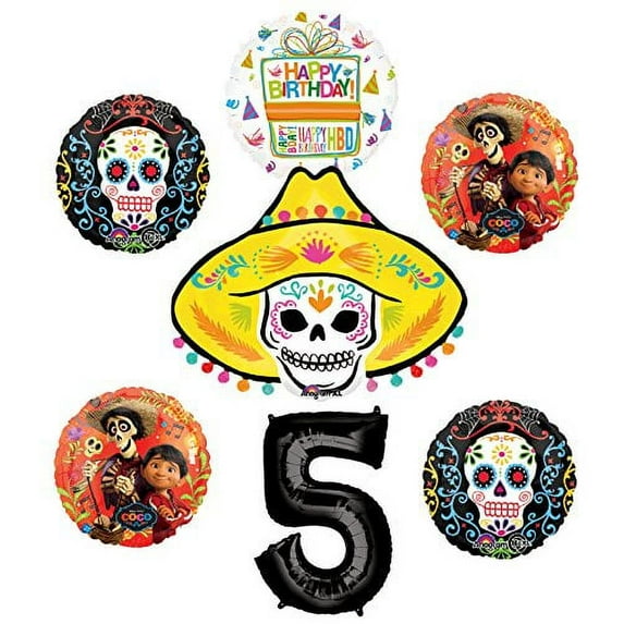 Coco Party Supplies 5th Birthday Balloon Bouquet Decorations