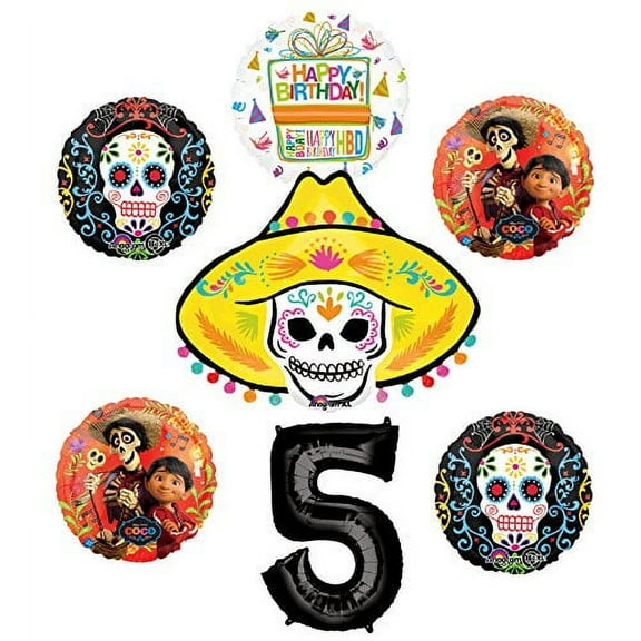 Coco Party Supplies 5th Birthday Balloon Bouquet Decorations