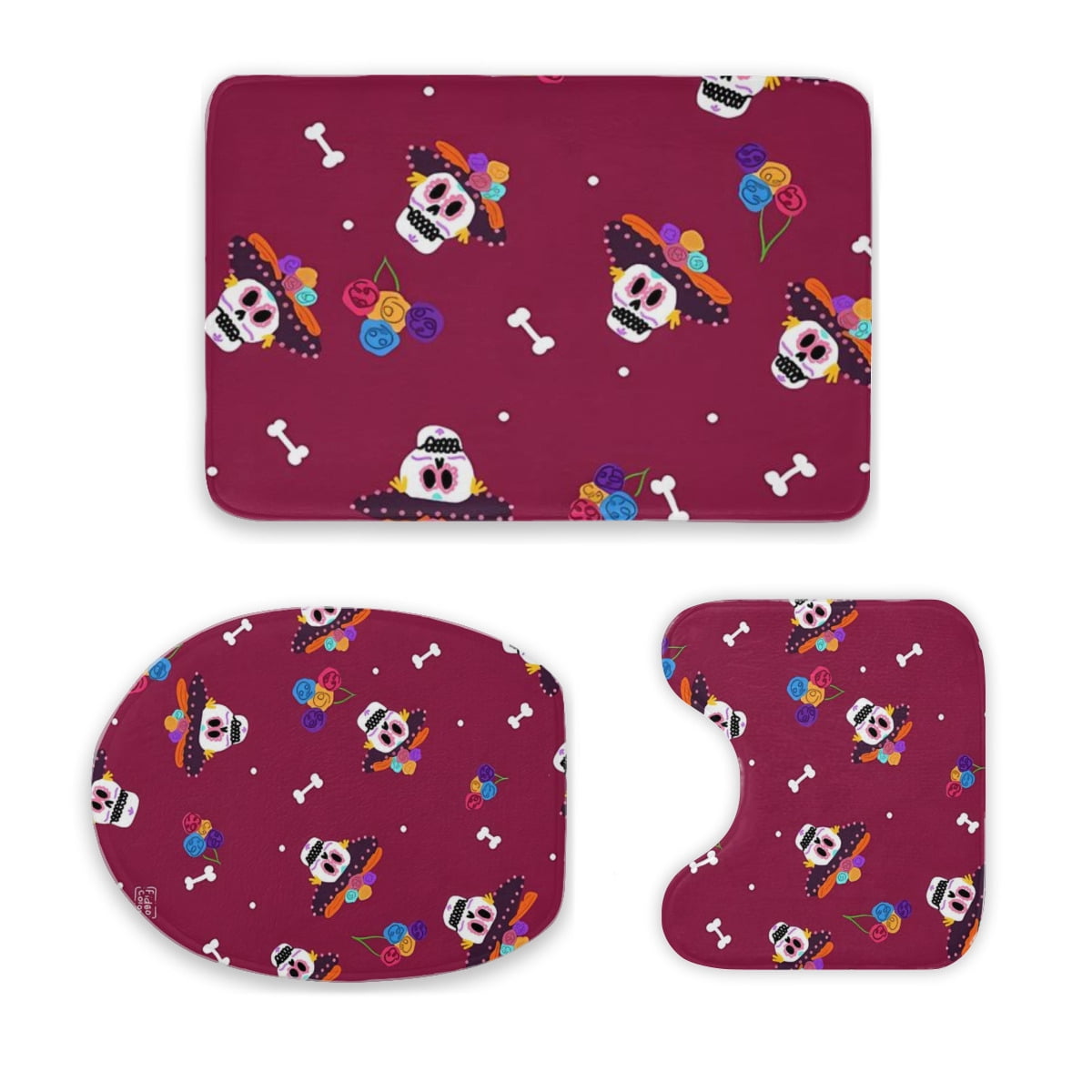 Coco Pixar 3Piece Bathroom Set, Bath Mat + Contour Mat + Toilet Seat