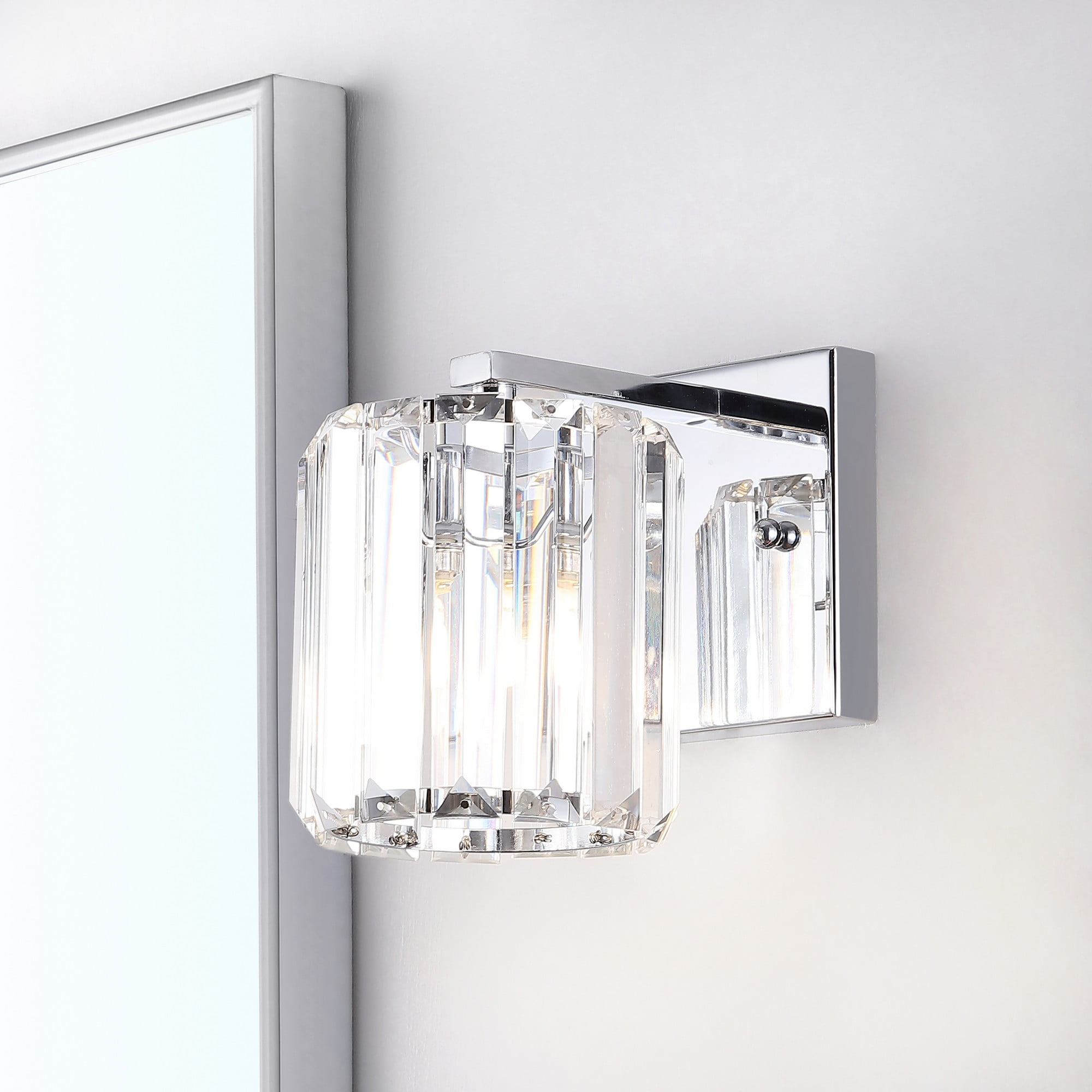 Coco Prism 6.75" Chrome and Clear Glass Glam Vanity LED Light