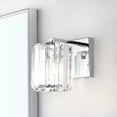 thumbnail image 1 of JONATHAN Y Coco Prism Vintage 4.75" 1-Light Metal/Glass Classic Glam LED Vanity Light, Chrome, 1 of 8
