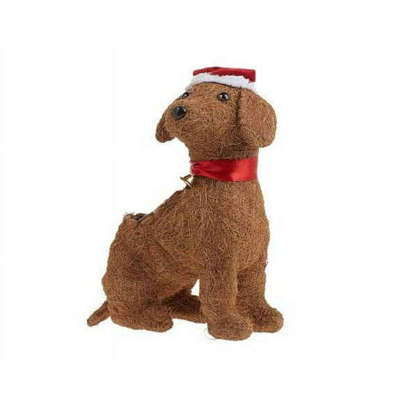 Coco Puppy Planter - Jute Christmas Santa Dog Plater