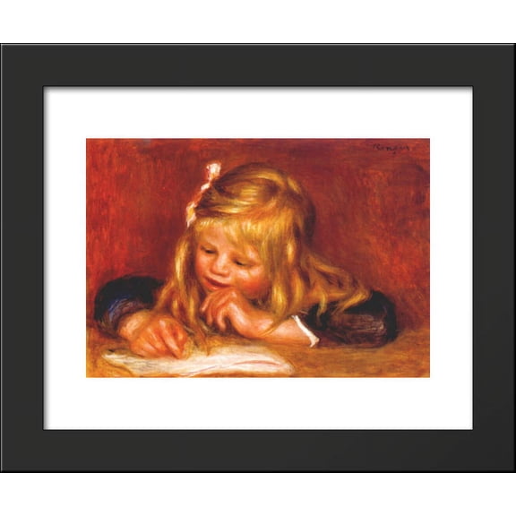Coco Reading 20x24 Framed Art Print by Renoir, Pierre Auguste