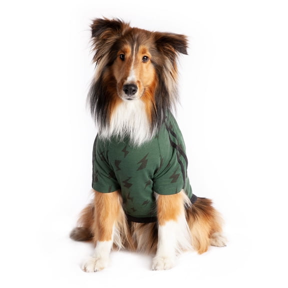 Coco + Rebel Pet, Green Lightning Bolt Athletic Dog T-Shirt