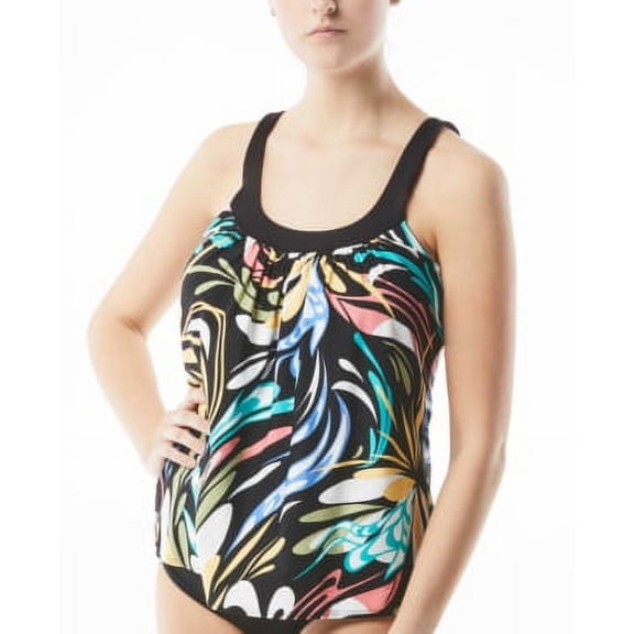 Coco Reef BLACK MULTI Retro Swirl Ultra Fit Tankini Swim Top, US 34C, UK 34C