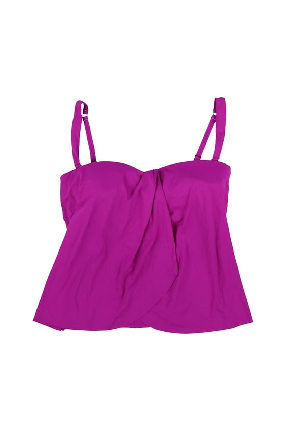 Contours Women's Tankini Swimsuit Top Bra-Sized Orchid 10/34D New