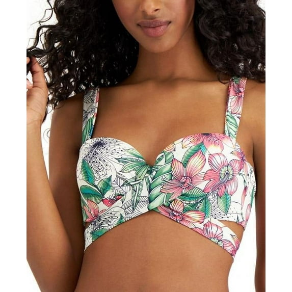 Coco Reef IVORY Printed Convertible Underwire Bikini Swim Top, US 36C/38C