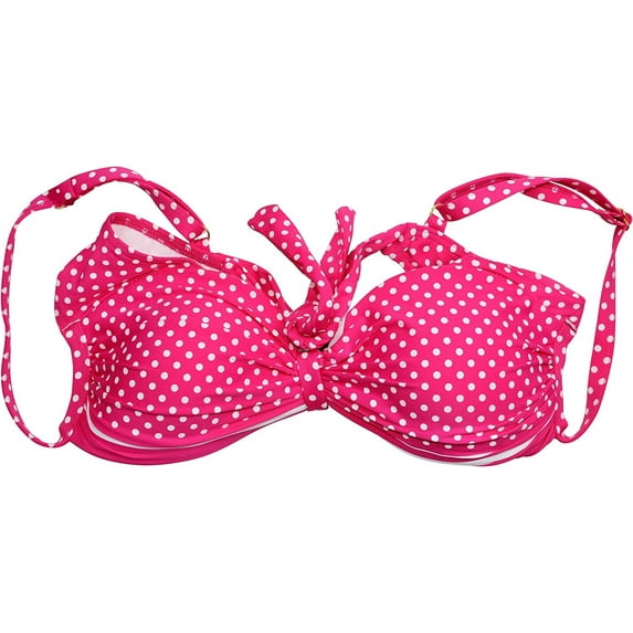 Coco Reef PINK GUAVA Polka Dot Underwire Power Bra Bikini Swim Top, US 36/38C