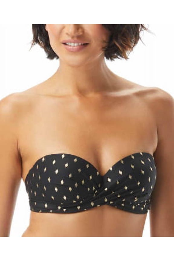 SERENGETI Multi-Way Printed Underwire Bikini Swim Top, US 32D/34D