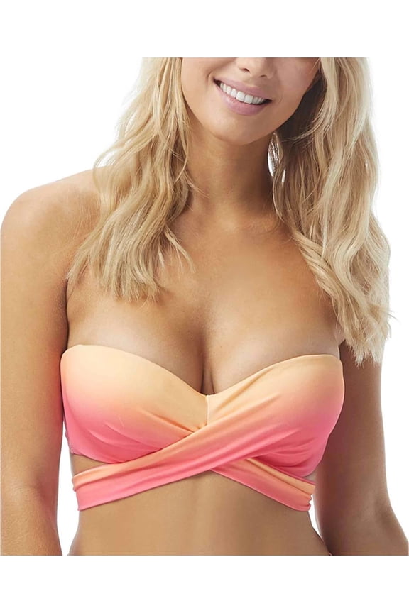 VIVID PINK Bra Size Convertible Bikini Swim Top, US 32D/34D