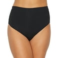thumbnail image 1 of Coco Reef Women's Standard Impulse Rollover Side Shirred Bikini Bottom, Castaway Black, Medium, 1 of 4