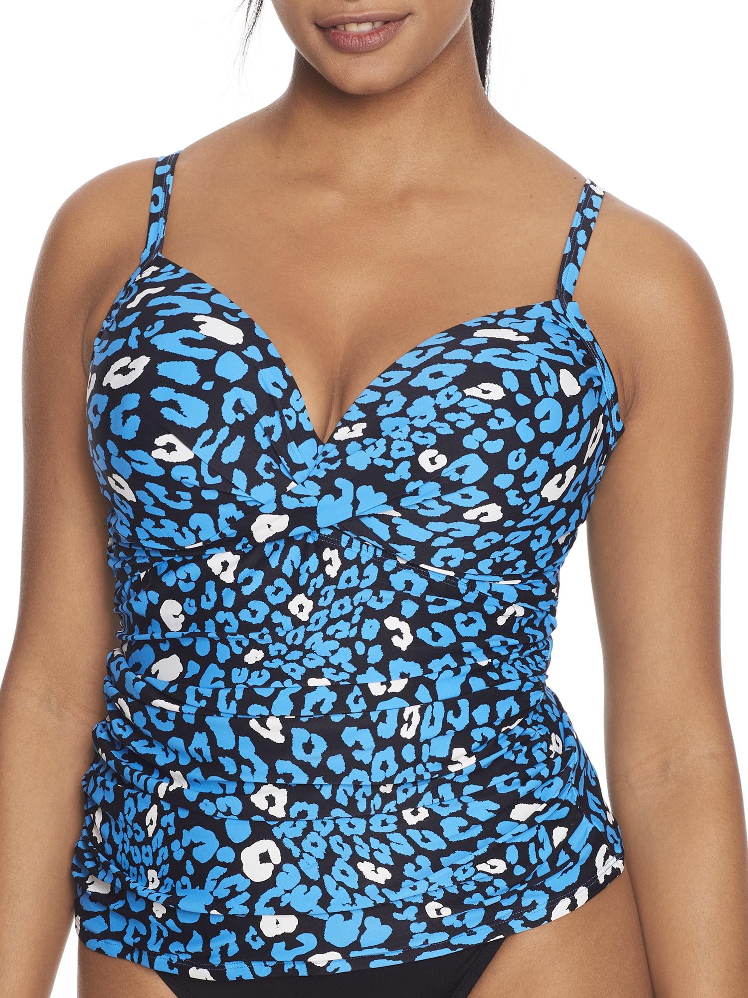 Coco Reef Womens Antibes Leopard Enrapture Underwire Tankini Top