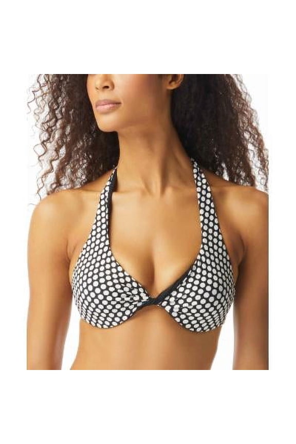 Womens CAPE DOT Verso Halter Reversible Underwire Bikini Swim Top Size-36C Color-White