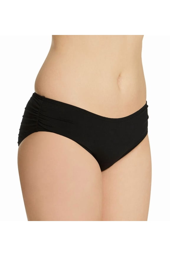 Women's Coco Reef U95642 Classic Solids Side Shirred Swim Bottom (Black L)