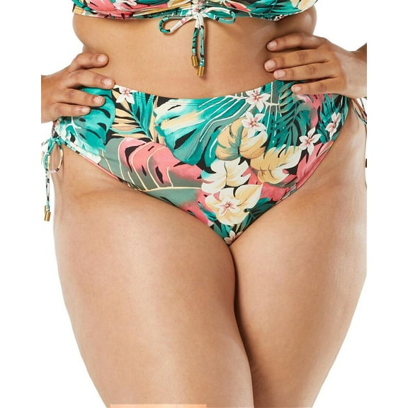 Coco Reef Womens Inspire Shirred High-W Black Tropical M