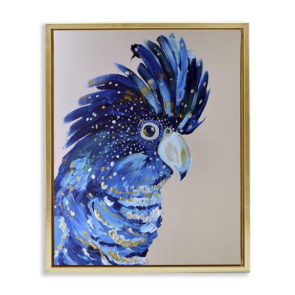Stupell Industries Coco The Cockatoo Gold Framed Floater Canvas Wall Art, design by Jennifer Seeley, 21 x 17
