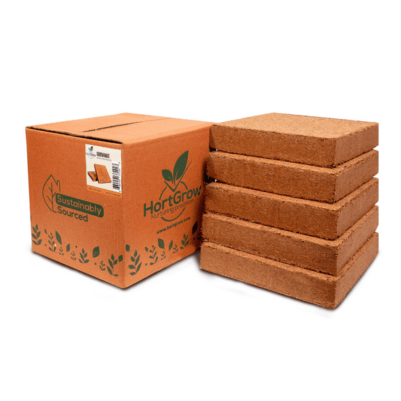 Coco coir blocks - GrowMax blend (5x1 kg), expands to 2.5 cu ft