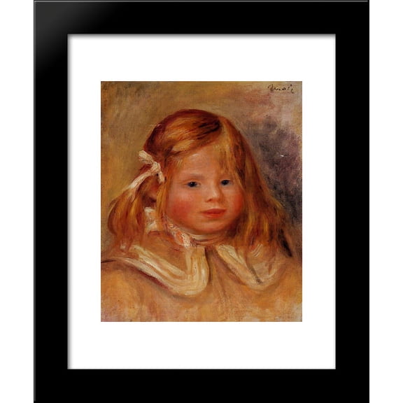 Coco in a Red Ribbon 20x24 Framed Art Print by Renoir, Pierre Auguste