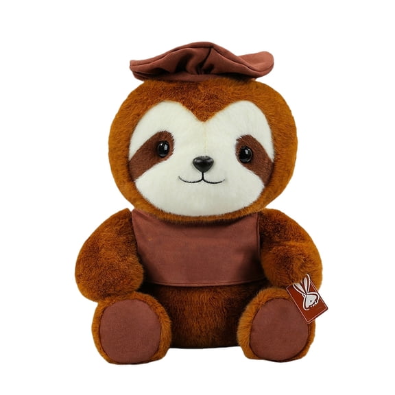 Coco’s Chocolate Hugs Sloth Plush Toy - Soft Stuffed Animal with Chocolate - Themed Design, Comfortable Huggable Build - for Kids, Toddlers, Nursery Decor, Bedroom Companions, Playtime, Cuddling, Gif